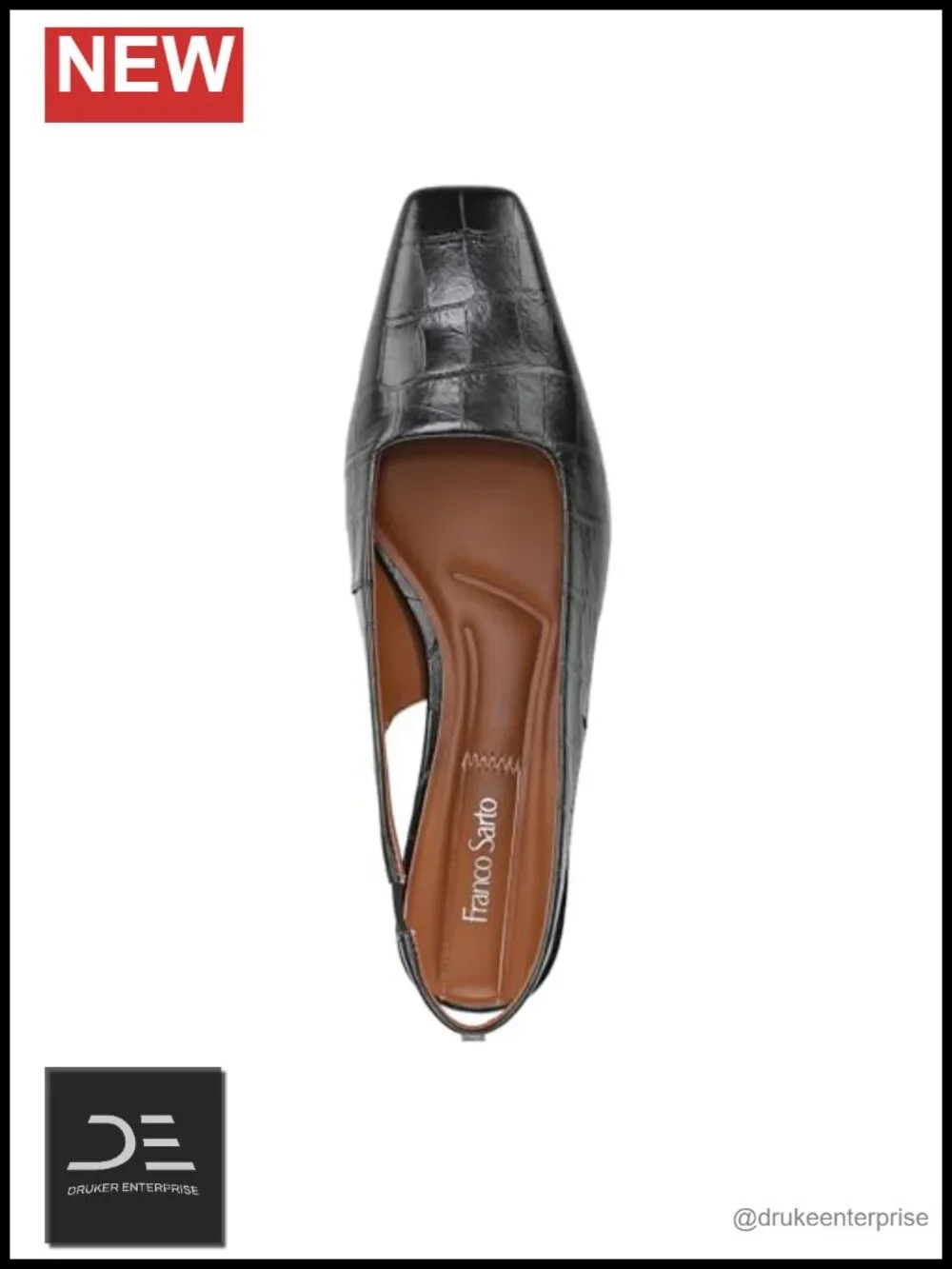 Franco Sarto Lyanna Slingback Pumps Leather Square Toe Block Heel